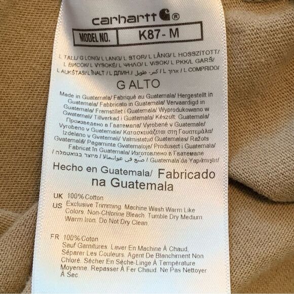 Carhartt T-Shirt Men’s Large Tall Khaki Short Sleeve Loose Fit. - Picture 6 of 12